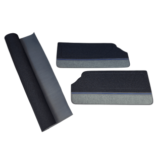 Forro Porta Gol Gti 89 À 94 Azul Arpoador C/ Carpet + Tecido Traseiro - Jogo