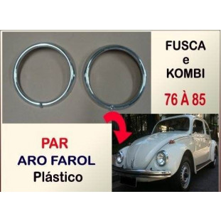 Aro Farol Fusca Kombi 76 à 85 Plástico - Par