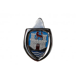 Emblema Brasão Capô com Moldura Wolfsburg Azul Fusca até 1966