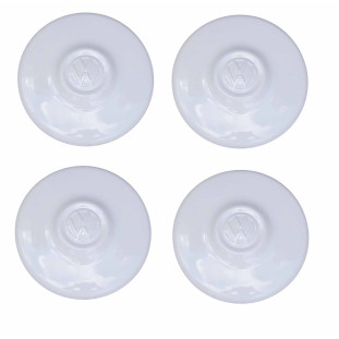 Calota Branca Vw Kombi Fusca Variant Roda 4 Furos Metal - Jogo