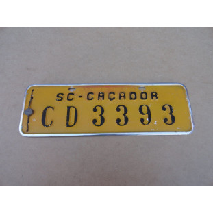 Placa Amarela Antiga Carro Retangular Década 70 80 SC