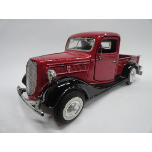 Miniatura Pick Up Ford 1937 Vermelha e Preta Escala 1:34 Nova 37