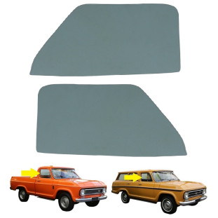 Vidro Porta Inteiriço C-10 D-10 C-14 C-15 Veraneio Sem Quebra Vento Verde - Par