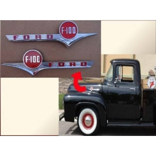 Emblema Ford Capô F-100 1956 - Par