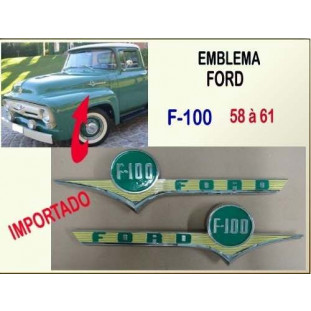 Emblema Ford Capô F-100 58 à 61 - Par