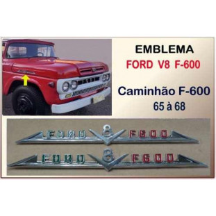 Emblema Ford V8 F-600 65 à 68 Original - Par