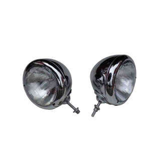 Farol com Bojo Cromado Década 30 Hot Rod Antigos Universal - Par