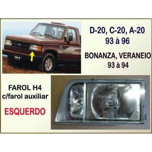 Farol H4 com Auxiliar D-20, C-20, A-20, Bonanza, Veraneio Esquerdo