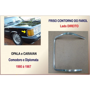 Friso Pisca Dianteiro Opala e Caravan 80 à 87 Direito - Anodizado