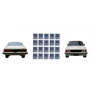 Grampo Metal Borrachão Parachoque Opala Caravan 1980 a 1984 - Jogo c/ 20 Peças