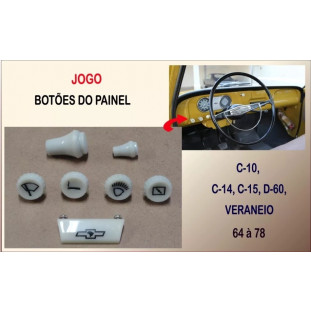 Botão do Painel C-10 C-14 C-15 D-60 Veraneio Marfim - Jogo