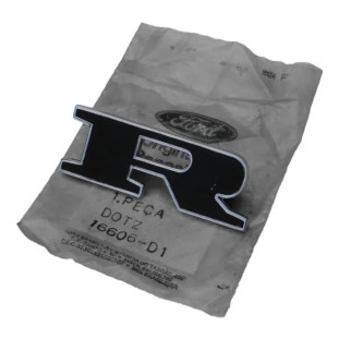 Emblema Letra R Ford Capô F-100 F-1000 Traseira Rural Preto - Unitário