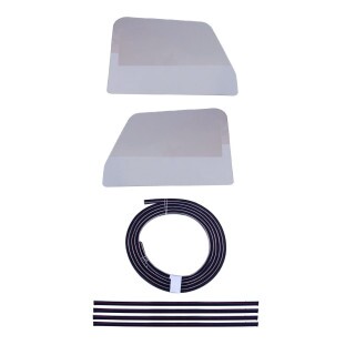 Vidro Porta Inteiriço + Canaleta e Pestana Ford Willys Rural F-75 Incolor Novo - Jogo