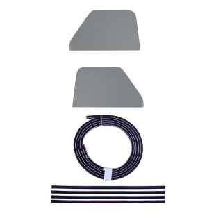 Vidro Porta Inteiriço + Canaleta e Pestana F-100 F-600 1953 a 1955 e 1958 Incolor - Jogo