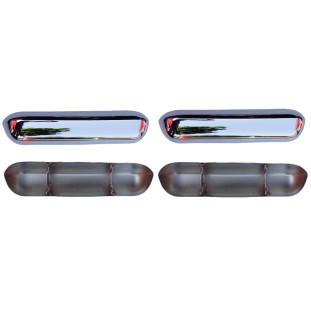 Parachoque Traseiro C-14 C-10 D-10 Aço Cromado Padrão Original Reprodução - Par