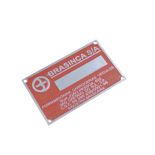 Plaqueta de Identificação da Caçamba Brasinca Nova