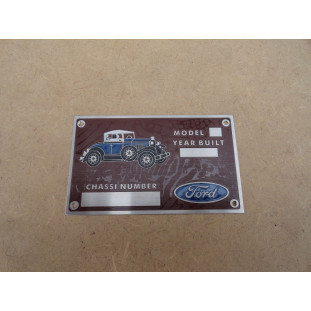 Plaqueta Identificação Chassis Ford Model A 1928 a 1931