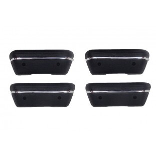 Puxador Porta Apoio Braço Opala 4 Portas até 1980 Preto com Friso - Jogo