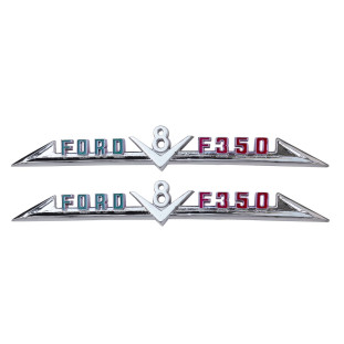 Emblema Ford F-350 V8 1965 À 1968 Original Usado - Par