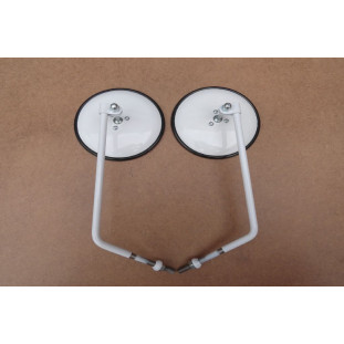 Retrovisor Externo com Haste Branco Kombi 1959 à 1975 Novo - Par