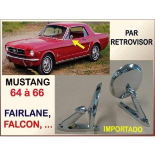 Retrovisor Ford 64 à 66 Mustang, Falcon, Fairlane Importado - Par