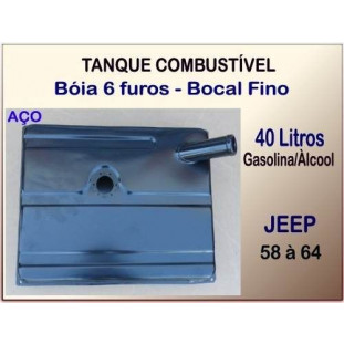 Tanque Combustível 40 Litros 58 à 64 Bóia 6 Furos Bocal Fino