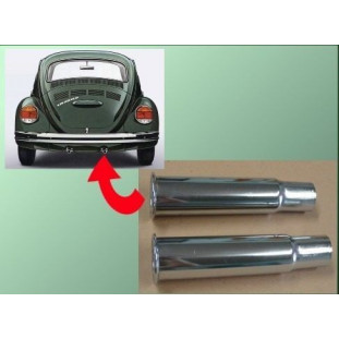 Tubo Escape Fusca Cromado Modelo Grosso Reto Boca Virolada - Par