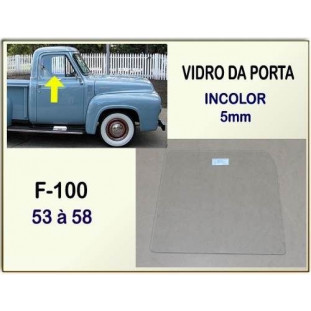 Vidro Porta F-100 1953 54 55 e 58 Incolor Novo