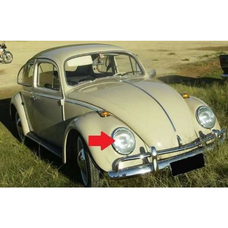 Lente Farol Dianteiro Fusca 63 à 72 Cristal Raiada