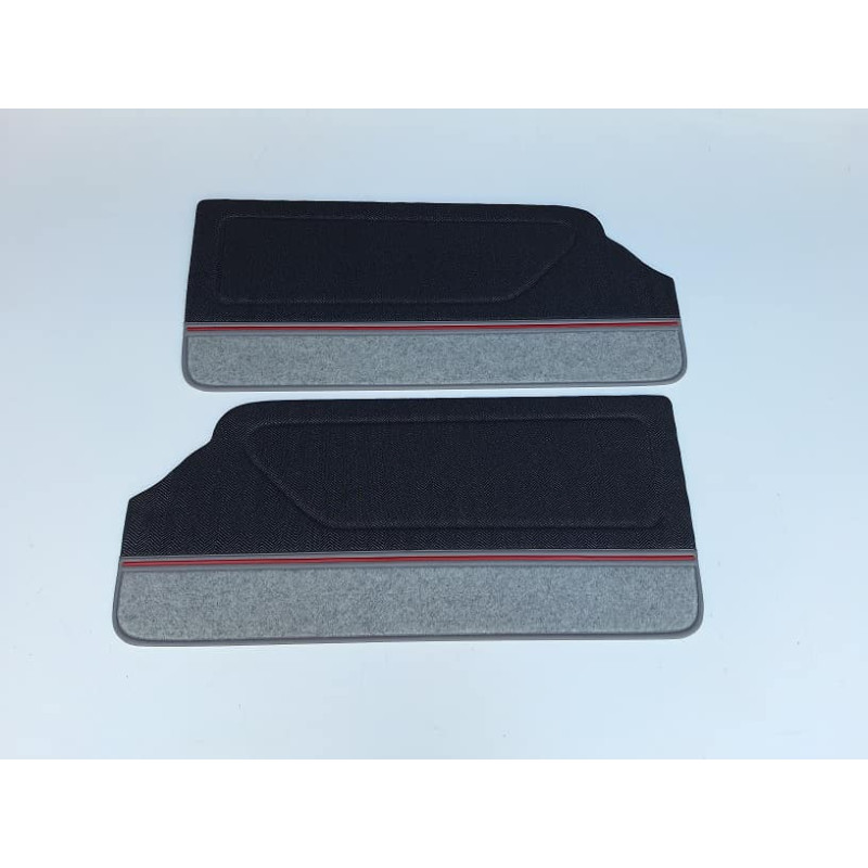 Forro Porta Gol Gti 89 À 94 Vermelho Laguna C/ Carpet + Tecido Traseiro - Jogo