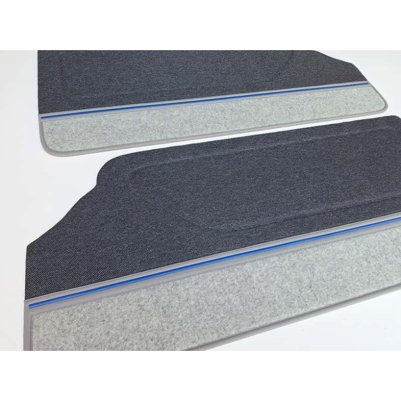 Forro Porta Gol Gti 89 À 94 Azul Arpoador C/ Carpet + Tecido Traseiro - Jogo