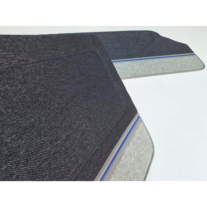 Forro Porta Gol Gti 89 À 94 Azul Arpoador C/ Carpet + Tecido Traseiro - Jogo