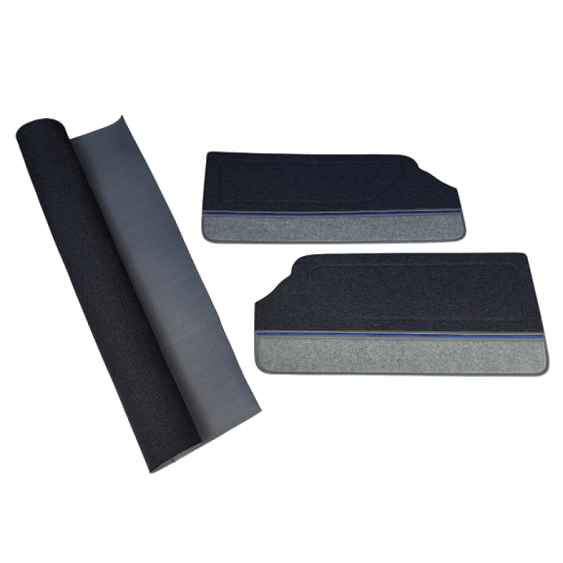 Forro Porta Gol Gti 89 À 94 Azul Arpoador C/ Carpet + Tecido Traseiro - Jogo