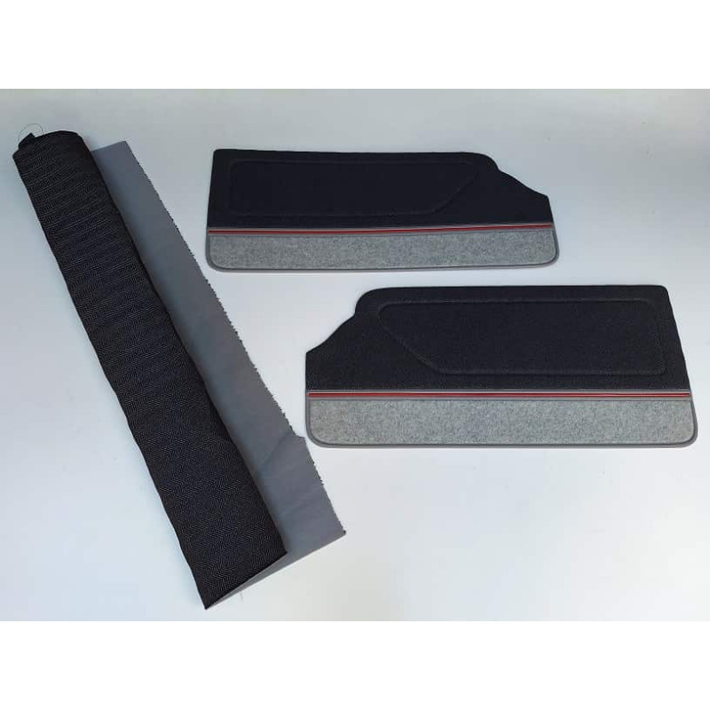 Forro Porta Gol Gti 89 À 94 Vermelho Laguna C/ Carpet + Tecido Traseiro - Jogo