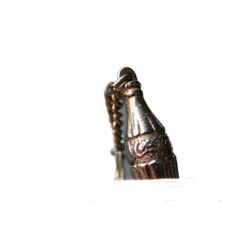 Chaveiro Antigo Coleção Garrafa de Coca Cola Dourada em Metal