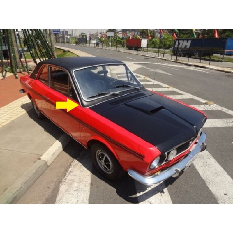 Acabamento Junção Friso Teto Vinil Corcel I GT e Luxo até 1972 Dianteiro Direito Original Novo