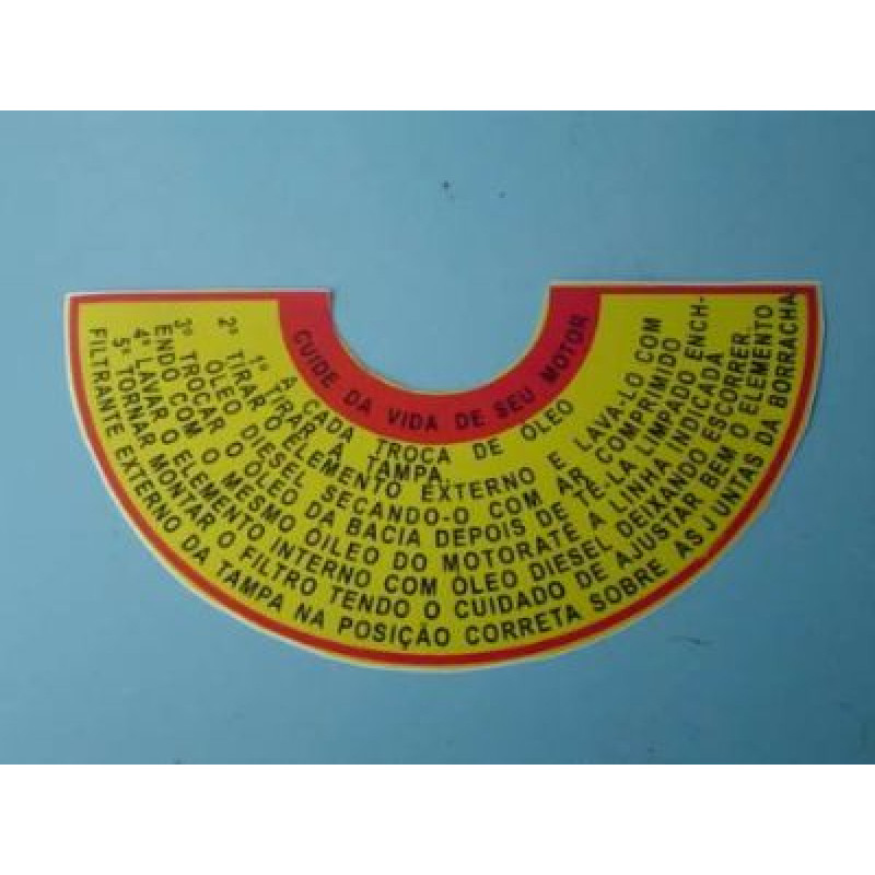 Adesivo da Tampa do Filtro de Ar e da Tampa de Óleo para Simca