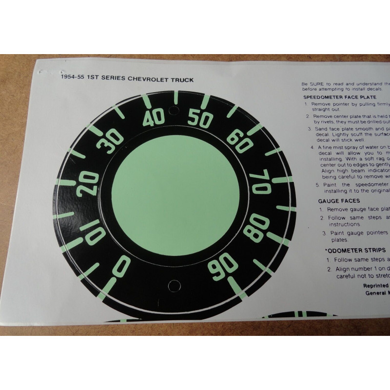 Adesivos do Relógio do Painel Velocímetro Óleo Bagre 54 à 55 - Jogo