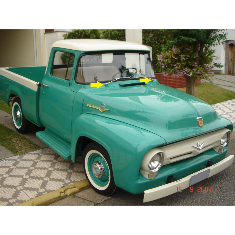 Acabamento Aro Pivo Limpador Parabrisa F-100 1953 a 1971 - Par