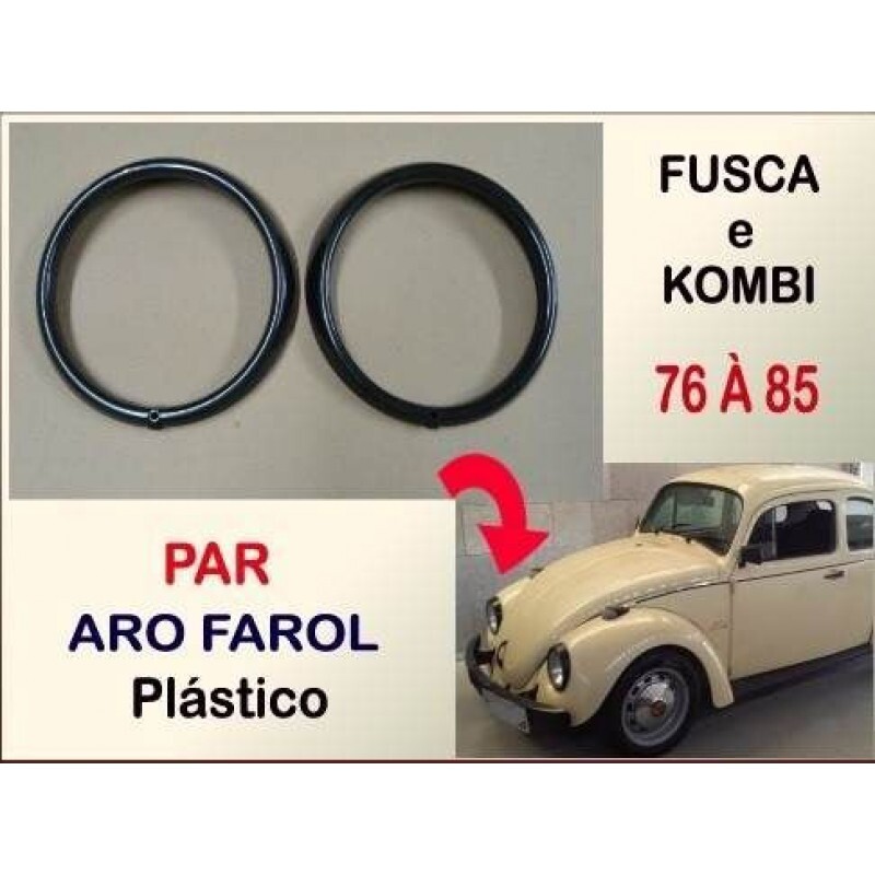 Aro Farol Fusca Kombi 76 à 85 Plástico - Par