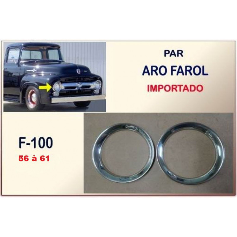 Aro Farol F-100 56 à 61 Inox Importado - Par