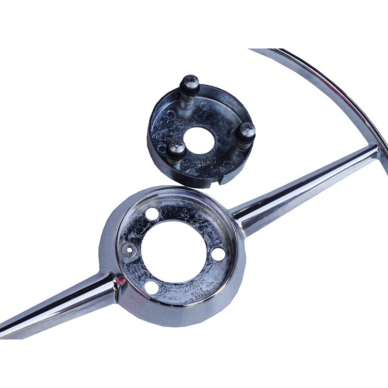 Aro Volante Cromado com Botão Bege Vw Kombi até 1975 Novo