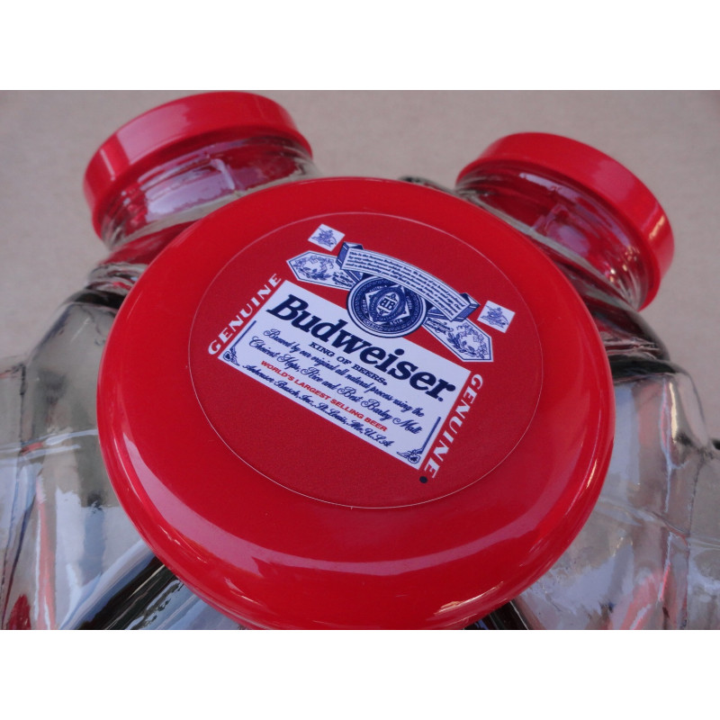 Baleiro Giratório Médio Em Vidro Decorativo Tampa Budweiser