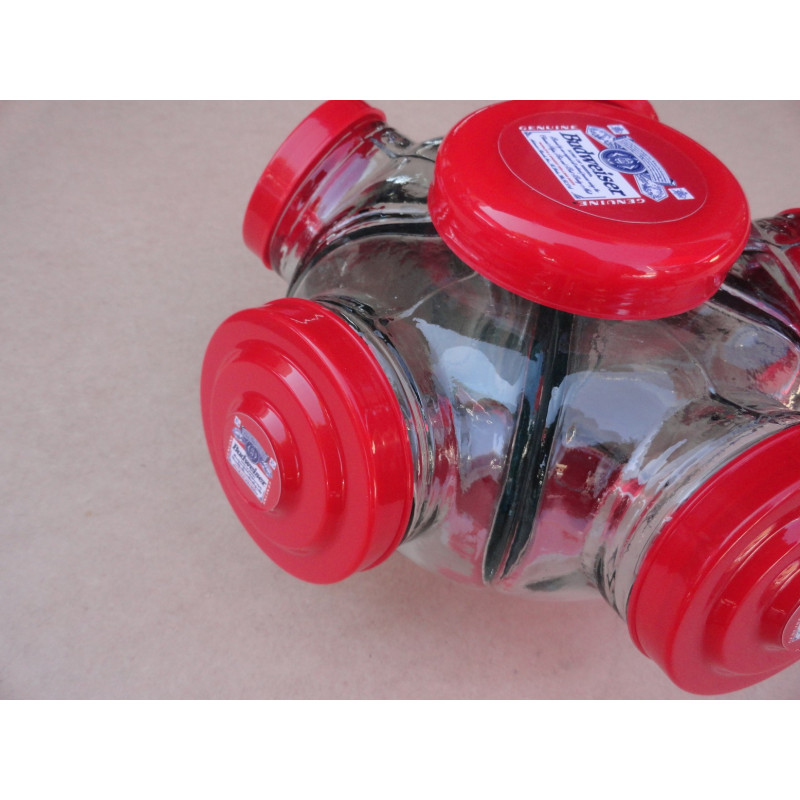 Baleiro Giratório Médio Em Vidro Decorativo Tampa Budweiser