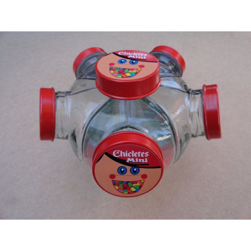 Baleiro Vidro Temático Chicletes Mini Giratório Pequeno Novo