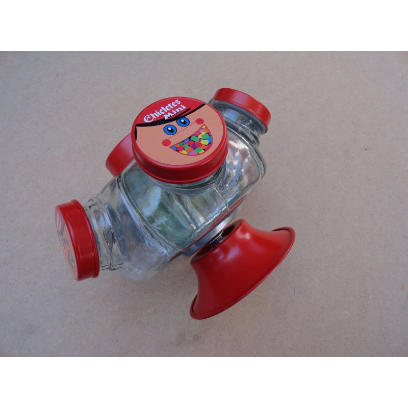 Baleiro Vidro Temático Chicletes Mini Giratório Pequeno Novo