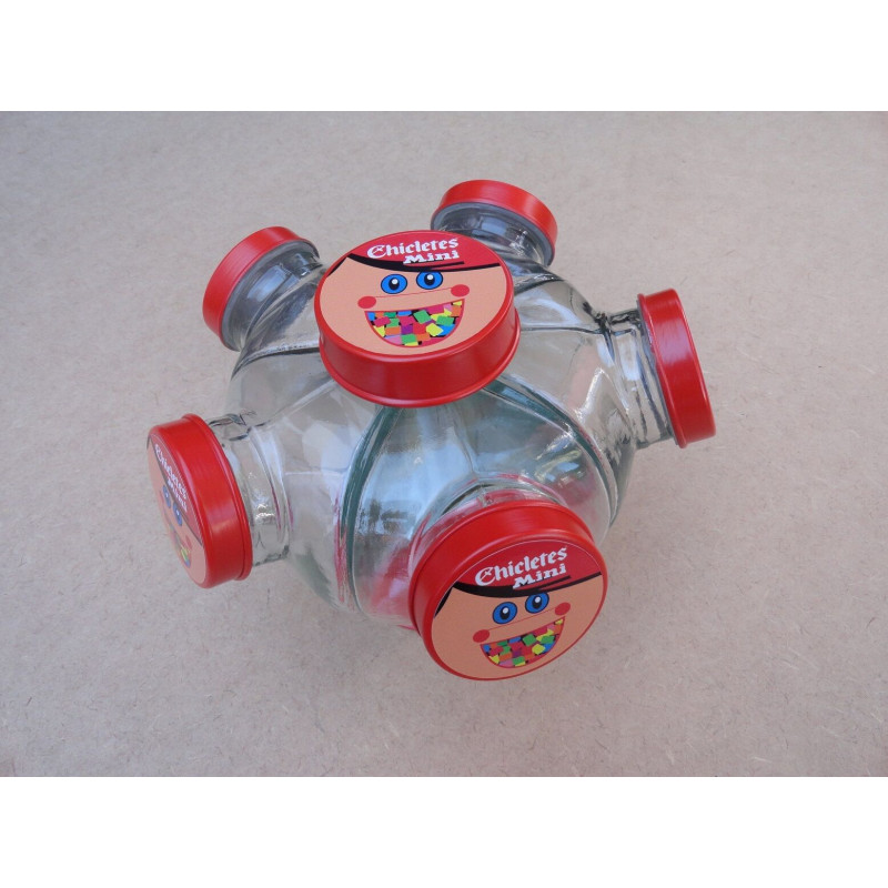 Baleiro Vidro Temático Chicletes Mini Giratório Pequeno Novo