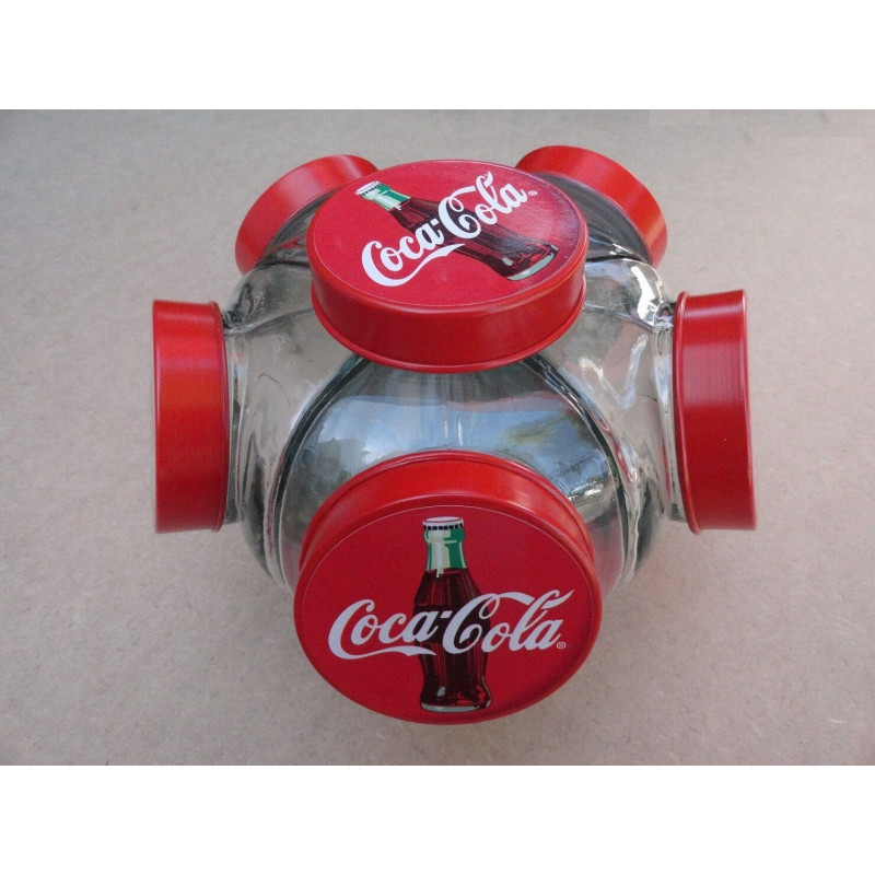 Baleiro Vidro Temático Coca Cola Giratório Médio Novo