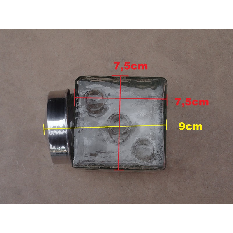 Baleiro de Vidro Decorativo Dado Cubo Novo Tampa Alumínio