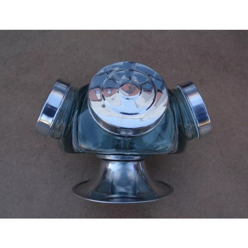 Baleiro De Vidro Giratório Médio Prata